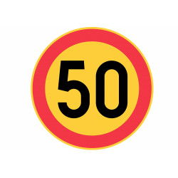 Edible cake topper  - Danger! 50 speed limit - edible cake topper