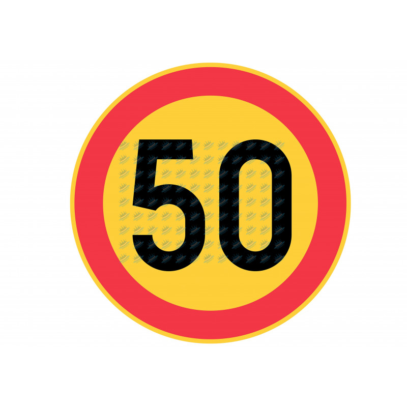 Edible cake topper  - Danger! 50 speed limit - edible cake topper