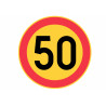 Edible cake topper  - Danger! 50 speed limit - edible cake topper