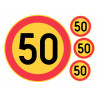 Edible cake topper  - Danger! 50 speed limit - edible cake topper