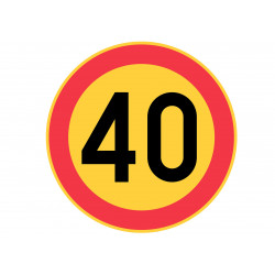 Edible cake topper  - Danger! 40 speed limit - edible cake topper