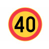 Edible cake topper  - Danger! 40 speed limit - edible cake topper