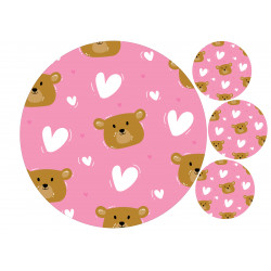 Cute teddy bear print  - Edible cake topper