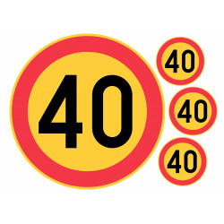 Edible cake topper  - Danger! 40 speed limit - edible cake topper