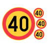 Edible cake topper  - Danger! 40 speed limit - edible cake topper