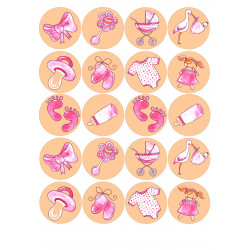 Girl Items - Edible cup cake topper - Edible muffin topper