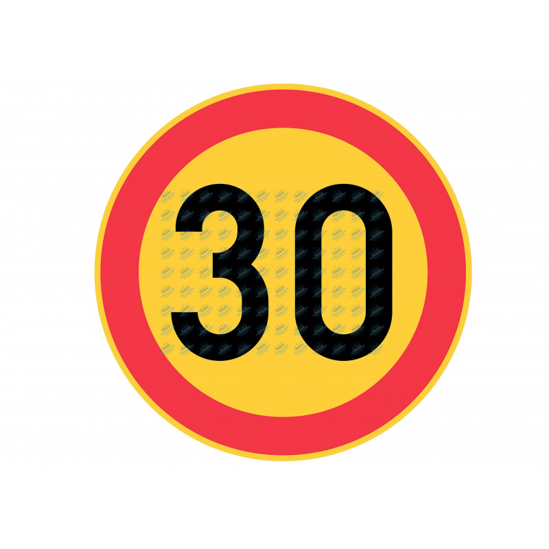 Edible cake topper  - Danger! 30 speed limit - edible cake topper