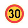 Edible cake topper  - Danger! 30 speed limit - edible cake topper