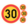 Edible cake topper  - Danger! 30 speed limit - edible cake topper