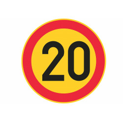 Edible cake topper  - Danger! 20 speed limit - edible cake topper