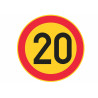 Edible cake topper  - Danger! 20 speed limit - edible cake topper