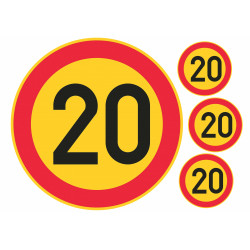 Edible cake topper  - Danger! 20 speed limit - edible cake topper