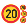 Edible cake topper  - Danger! 20 speed limit - edible cake topper