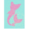 Pastel mermaid silhouette - Edible cake topper