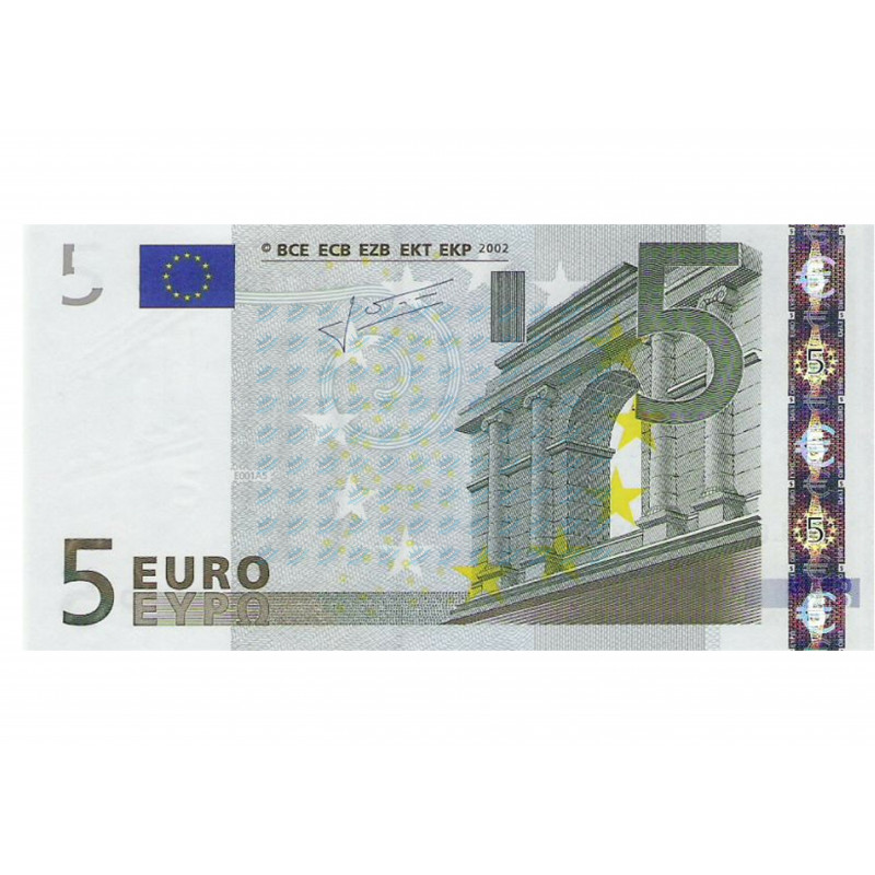 Edible cake topper  - Bank note 5 EUR - edible cake topper