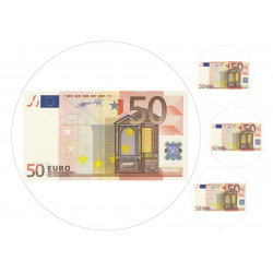 Edible cake topper  - Bank note 50 EUR - edible cake topper