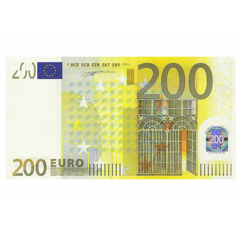 Edible cake topper  - Bank note 200 EUR - edible cake topper