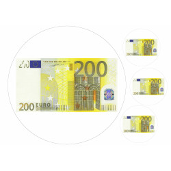 Edible cake topper  - Bank note 200 EUR - edible cake topper