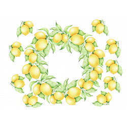 Lemon wreath - Edible cake topper