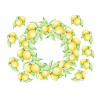 Lemon wreath - Edible cake topper