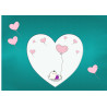 Teddy bear and heart balloons - Edible cake topper