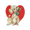 Poodle with a rose in their mouth - Edible cake topper