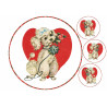 Poodle with a rose in their mouth - Edible cake topper