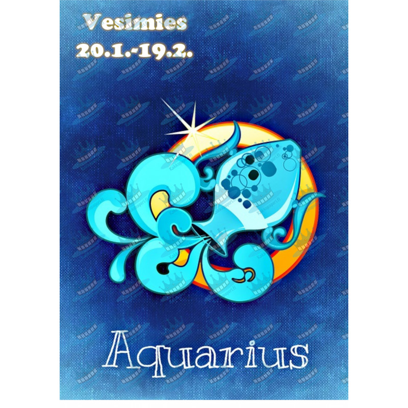 Star sign: Aquarius - Edible cake topper