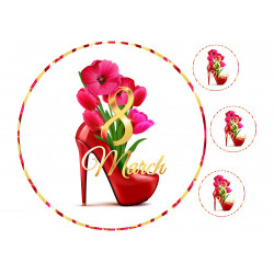 Women's Day High Heels - Edible cake topper