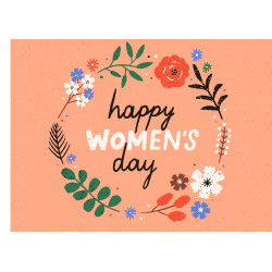 Happy Women's Day -kranssi - Syötävä kakkukuva kakkuun