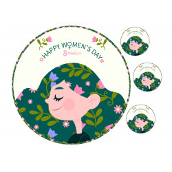 Women's Day Illustration - Edible cake topper