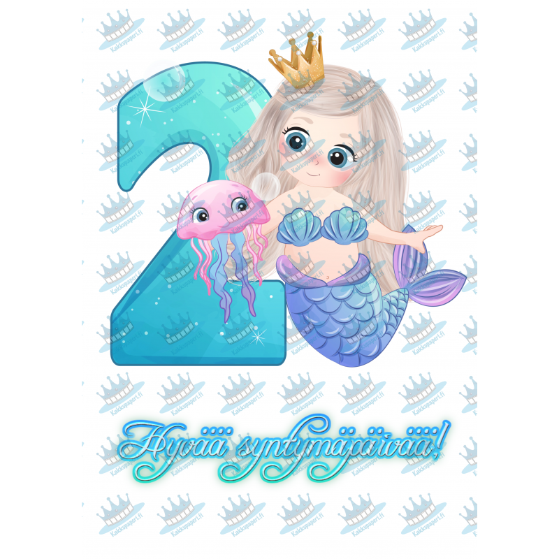 2-year-old mermaid - Edible cake topper