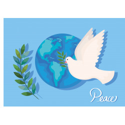 The dove brings peace - Edible cake topper