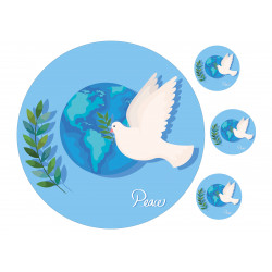 The dove brings peace - Edible cake topper