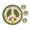 Peace and flowers - edible cake topper