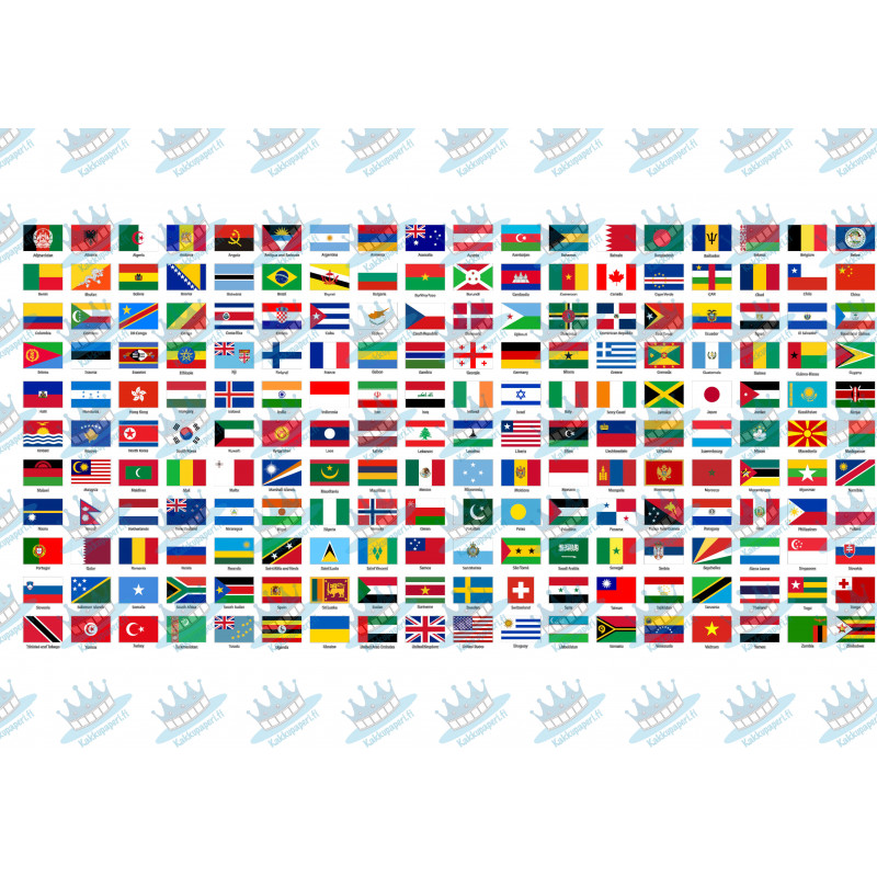 The flags of the countries of the world - Edible cake topper