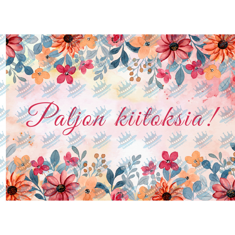 Paljon kiitoksia! - Thank you very much! - Edible cake topper