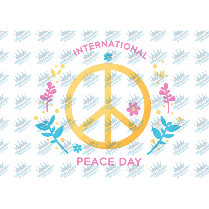 International Peace Day - rauhansymboli - Syötävä kakkukuva kakkuun