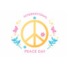 International Peace Day - rauhansymboli - Syötävä kakkukuva kakkuun