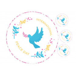 International Peace Day - dove - edible cake topper