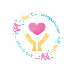 International Peace Day - kädet ja sydän - Syötävä kakkukuva kakkuun