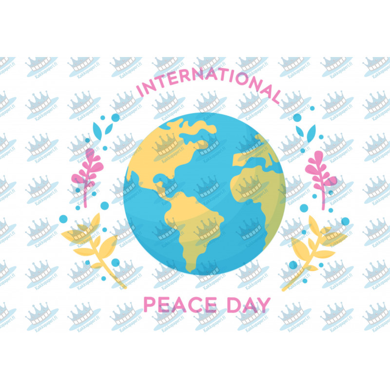 International Peace Day - maapallo - Syötävä kakkukuva kakkuun