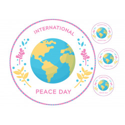 International Peace Day - earth - edible cake topper