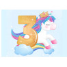 A three-year-old unicorn - Edible cake topper