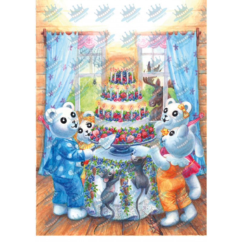 Ti-Ti Nalle and Birthday edible cake topper