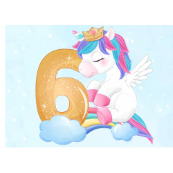 A six-year-old unicorn - Edible cake topper