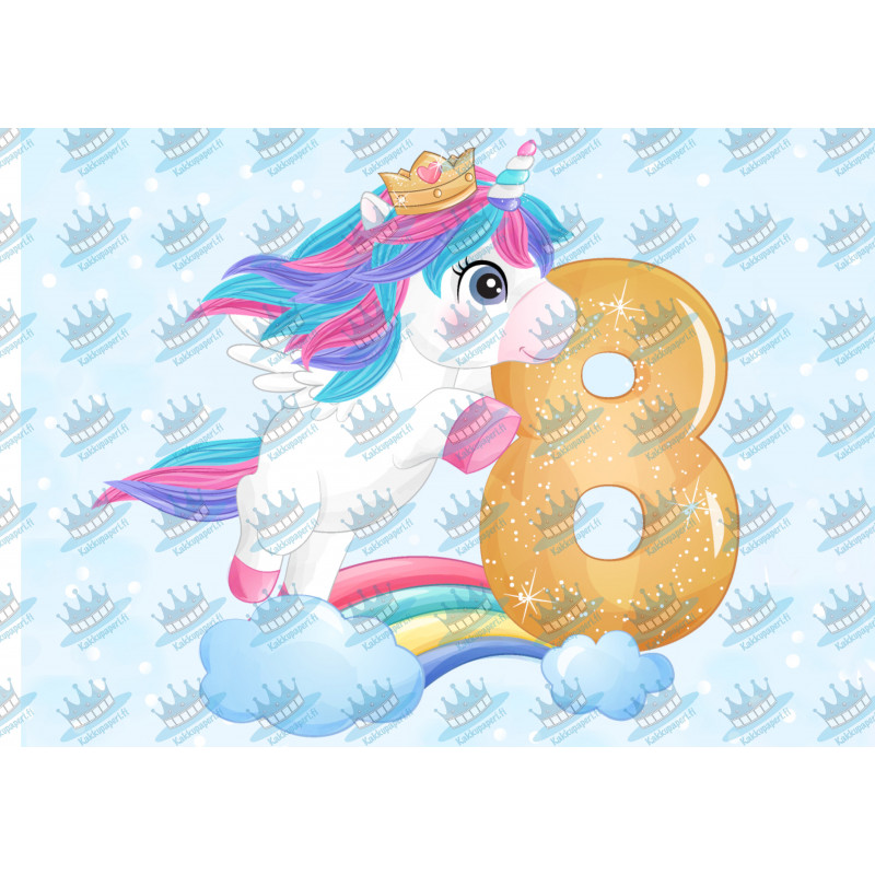 A eight-year-old unicorn - Edible cake topper