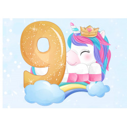 A nine-year-old unicorn - Edible cake topper