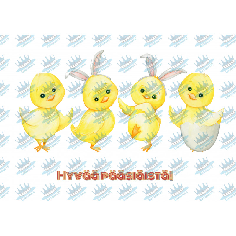 Dancing Easter chicks - edible cake topper