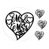 Mr & Mrs and inside of a heartshaped frame - Edible cake topper